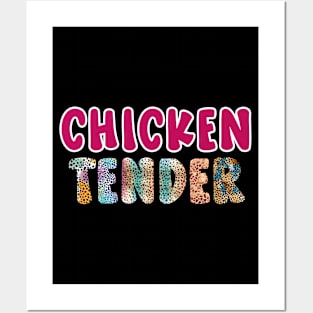 The Chicken Tender Funny Chicken groovy and leopard pattern Posters and Art